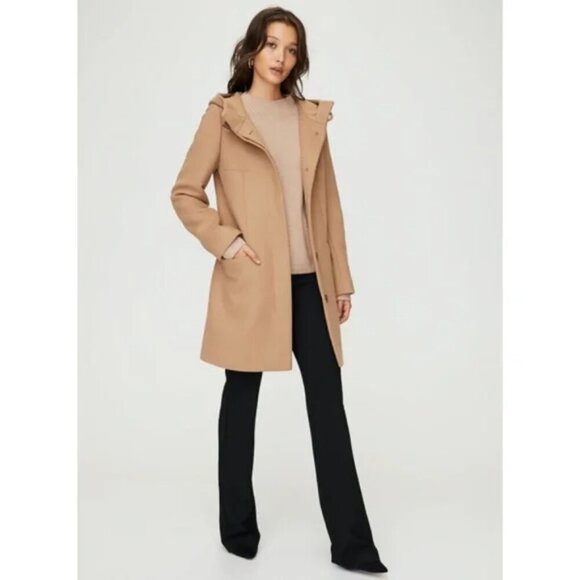 Aritzia Babaton Pearce Wool Coat Jacket Camel Size Small - Picture 3 of 10